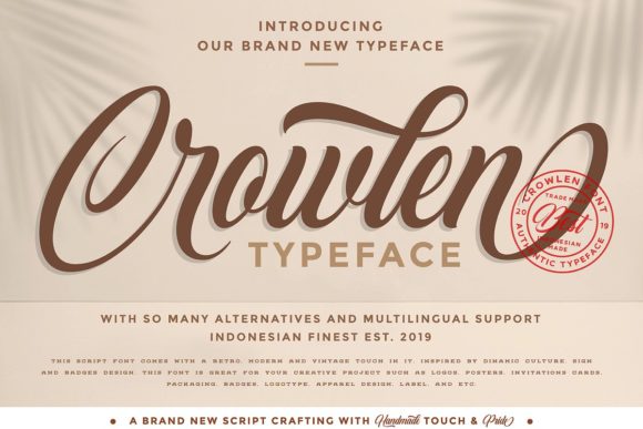 Crowlen: A Script Font for Authentic Elegance